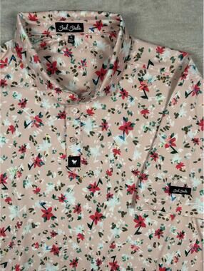 Bad Birdie Polo Shirt Mens XL Golf Floral Preppy Jersey Hawaiian Performance